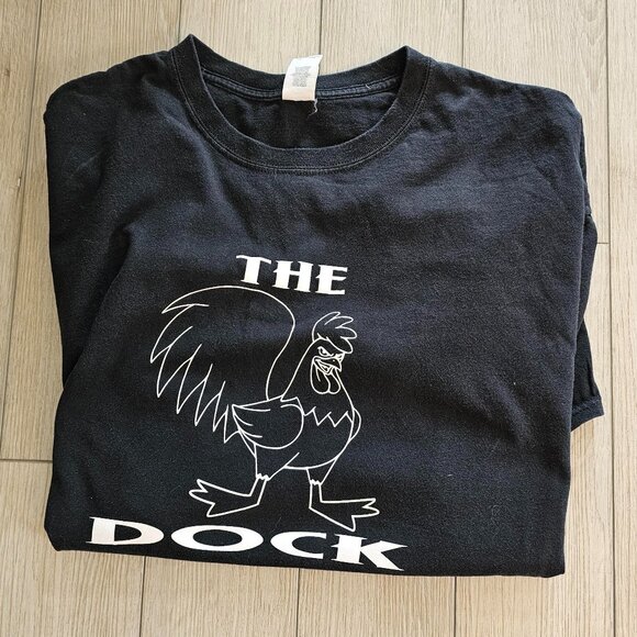 Gildan Other - Funny Rooster Black T Shirt Men's Size 3XL The Dock Farm Shirt Chicken Lovers